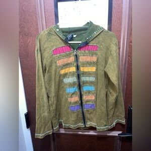 Green and Pink Patchwork Hoodie Shop Therapy S/M